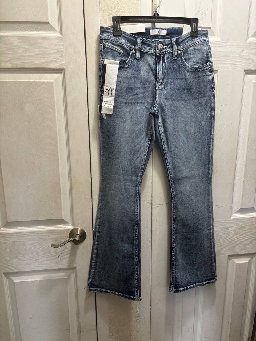 Social butterfly Women's Light Blue Bootcut Jeans - Classic Stretch Denim